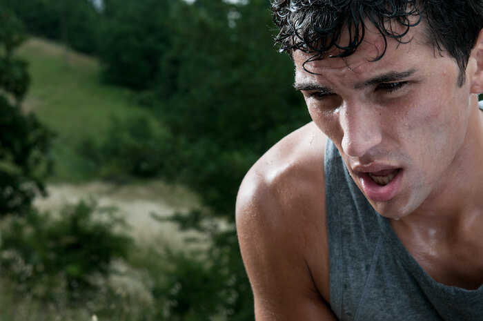 sweating runner